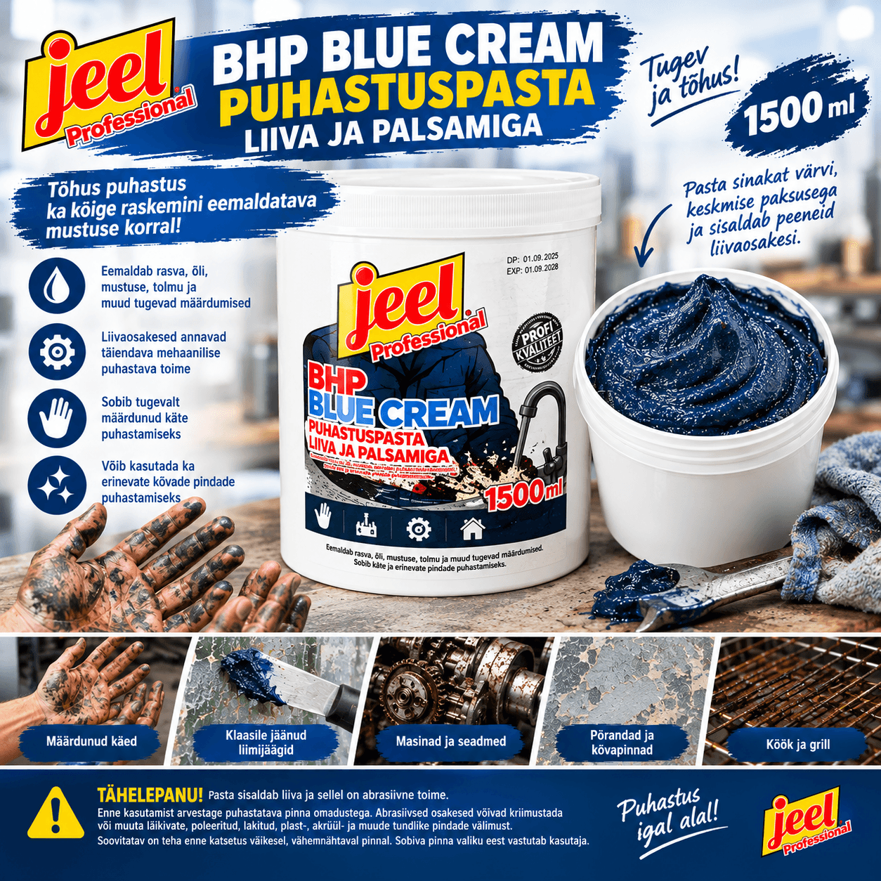 BLAU BLITZ — Jeel BHP puhastuspasta liiva ja palsamiga, 1500 ml – ShopDe.ee